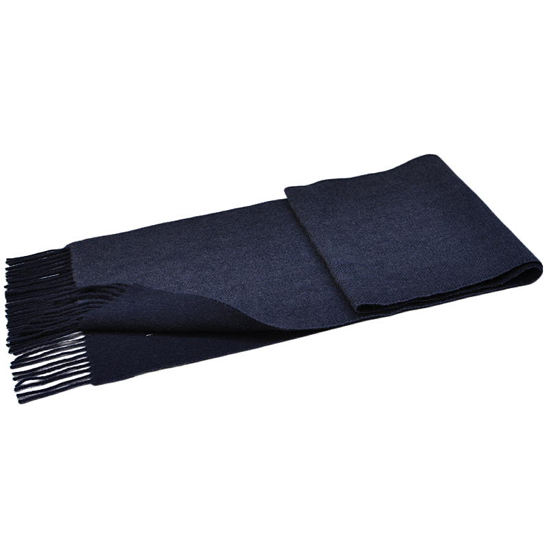 multi fold navy tassel wool cashmere neck wrap TH2302