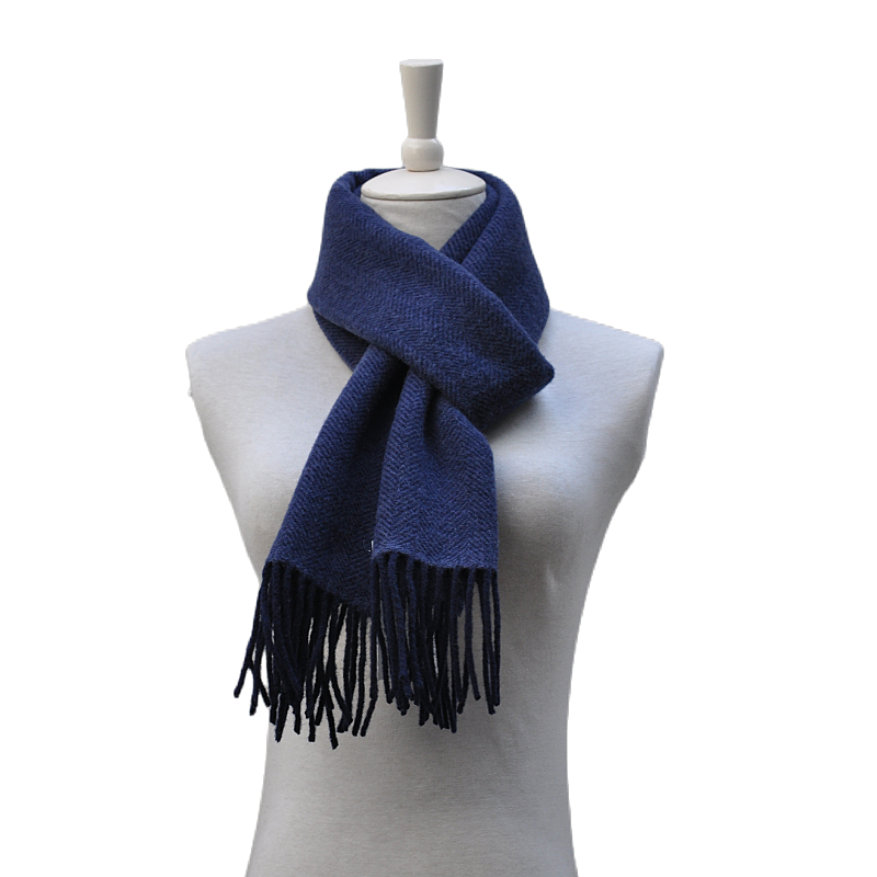 navy herringbone scarf simple cross tie mannequin wear shot TH2302