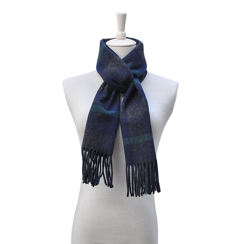 rofessional studio shot of mens tartan scarf