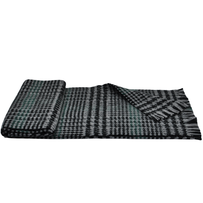 Folded Houndstooth Check Scarf for Winter Warmth