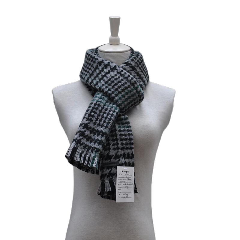 Mannequin Wearing Premium Plaid Wool Scarf in Classic Knot