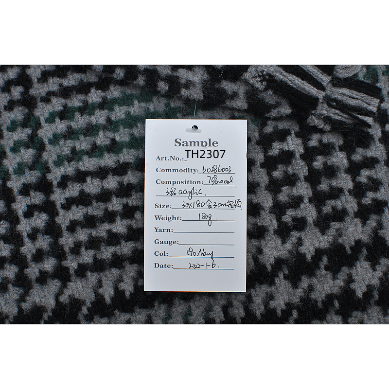Product Specification Tag for TH2307 Wool Blend Scarf