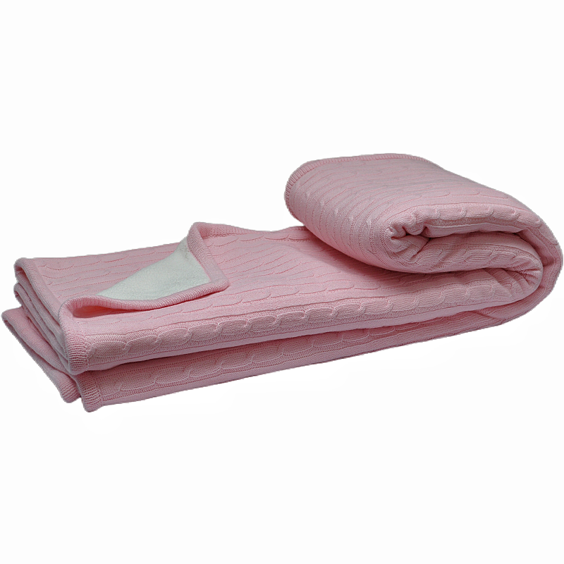 Plush double layer composite sherpa blanket with white polyester fleece backing