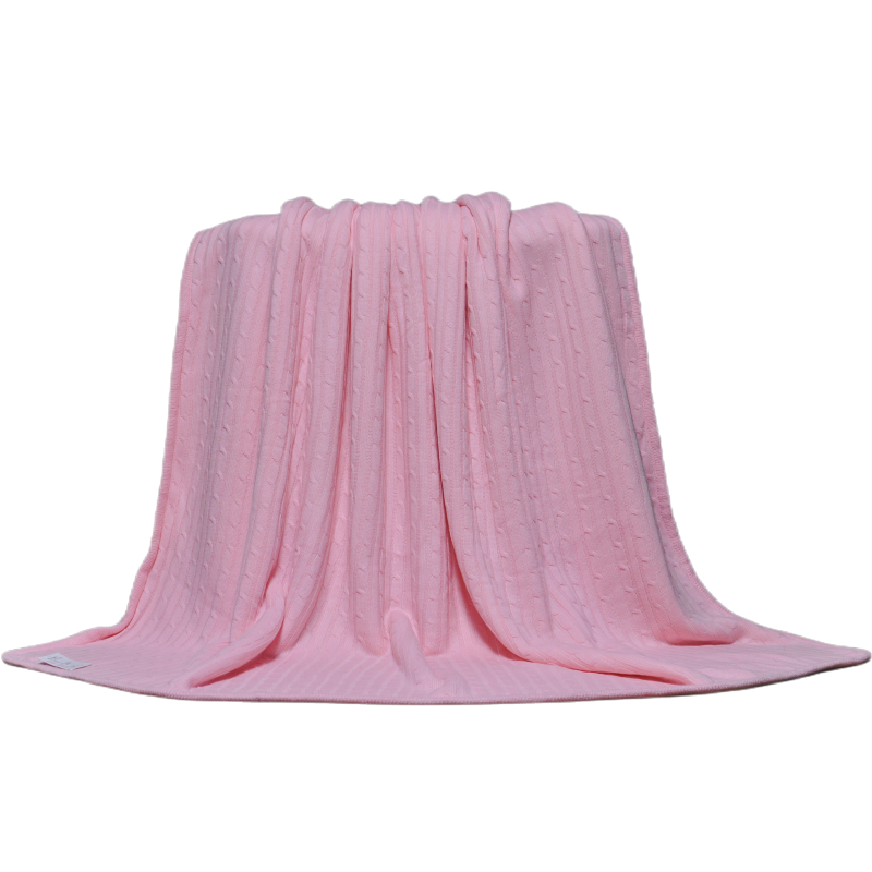 Symmetrical pink knit pattern on premium king size winter blanket BLUE PHOENIX