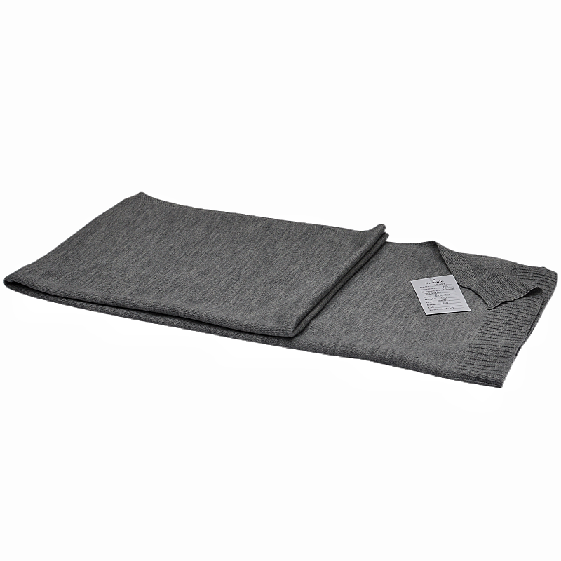Full view of charcoal grey knitted shawl TH2310