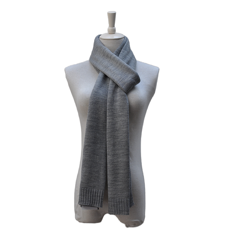 Front view of charcoal knitted fashion shawl