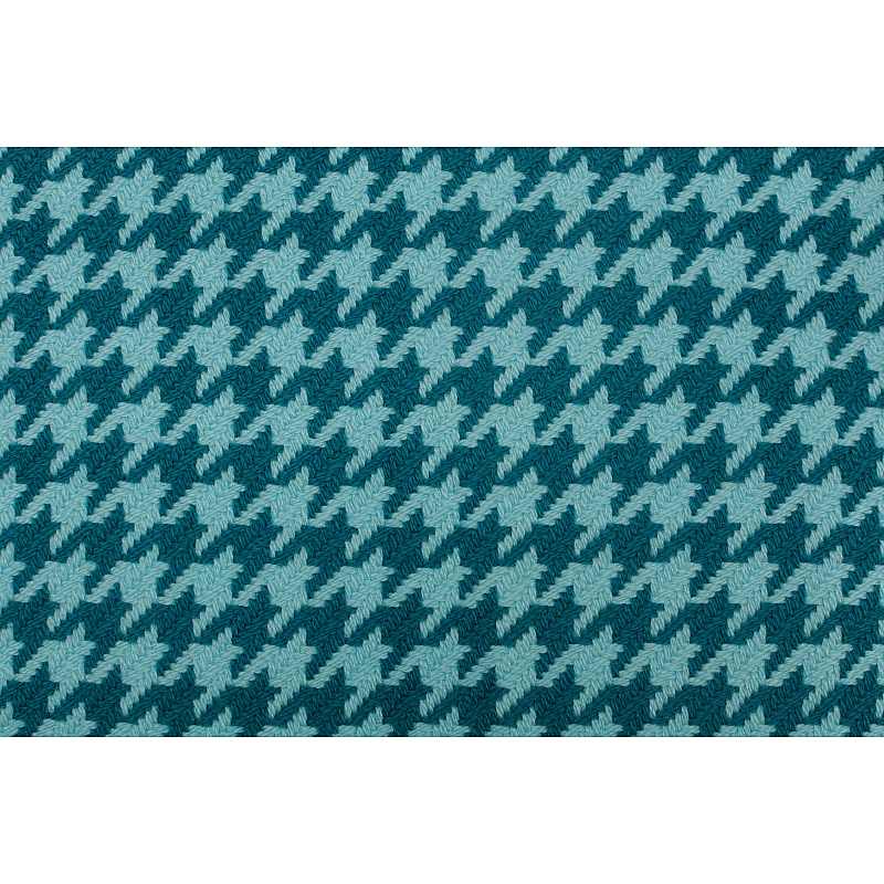 closeup two tone teal mini houndstooth fabric texture wool blend scarf WDH2214