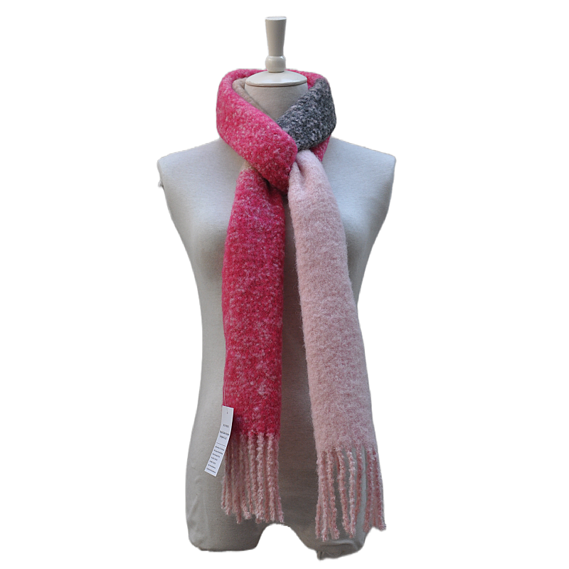  Écharpe en laine à boucles dégradées TH2306, style simple à porter avec une seule boucle
