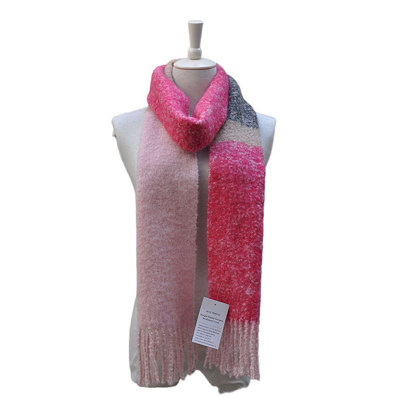  TH2306 Écharpe à franges mouchetée surdimensionnée, style drapé ample sur le buste