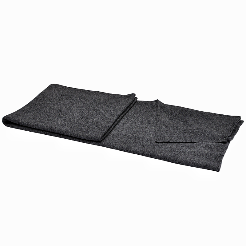 WCC2101 pure cashmere knit shawl melange dark grey flat folded view