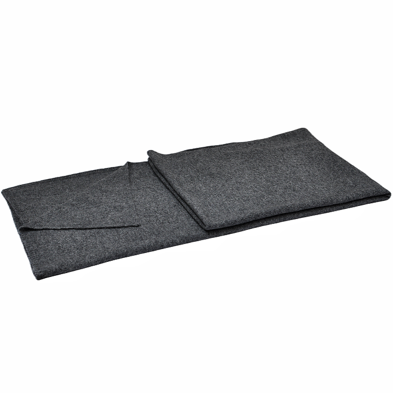 Premium unisex cashmere winter scarf in dark grey melange pattern