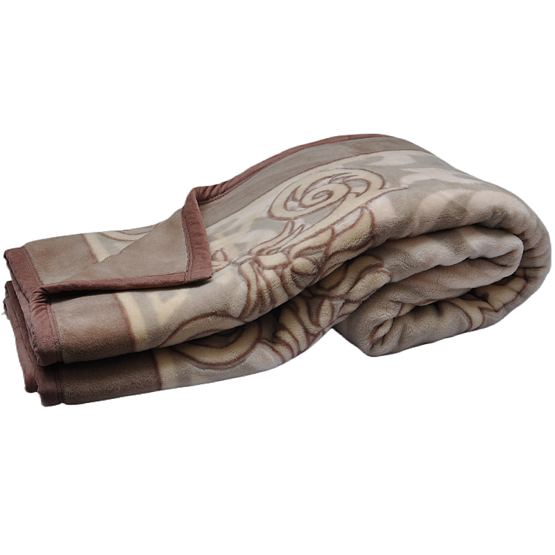 Plush double-sided Merino wool King size blanket with suede binding edge