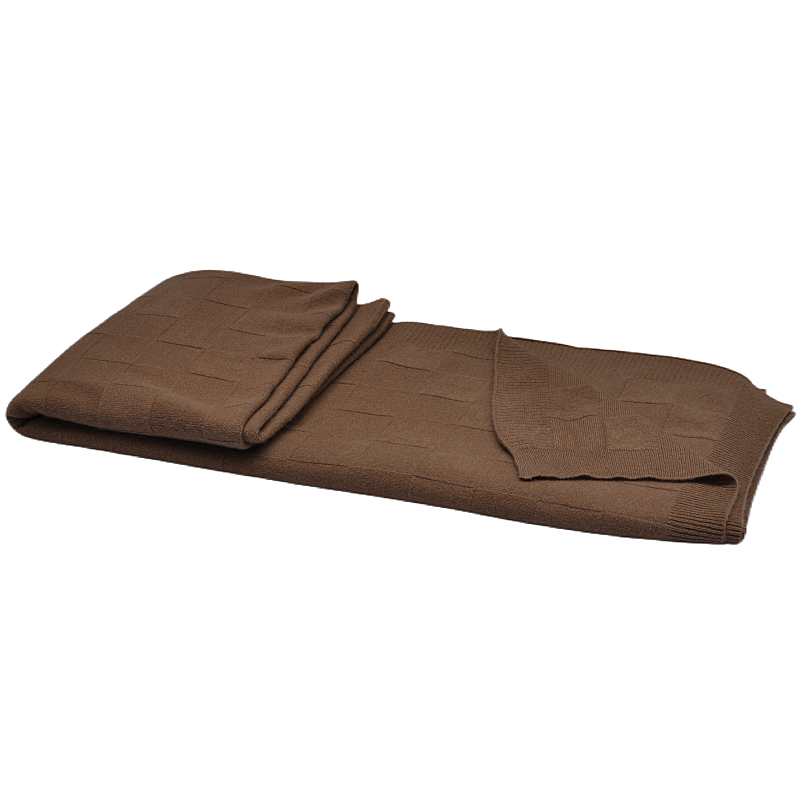 Blue Phoenix TH15A0901 100% cashmere knit blanket, folded view with subtle checkered texture