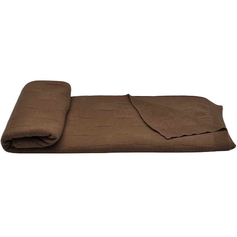 TH15A0901 cashmere throw blanket folded, showing ribbed edge and soft woven texture