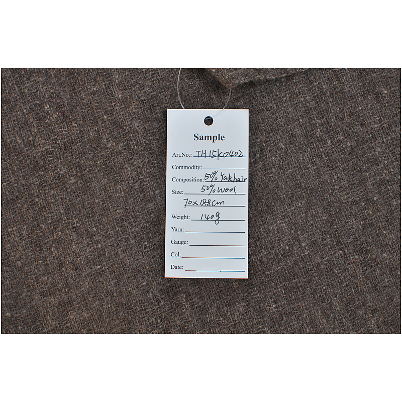 B2B sample tag of Blue Phoenix textile factory detailing model TH15K0402 size 70x188cm and 140g weight