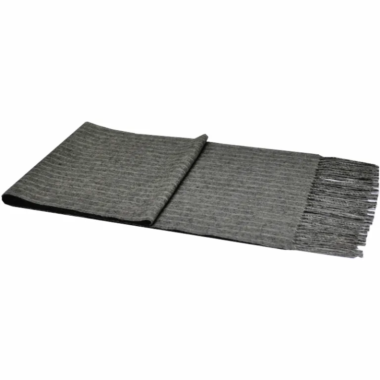 BLUE PHOENIX TH2008 100% Wool Scarf | Grey Mixed Vertical Stripe