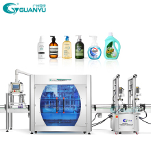 Guanyu 12 Nozzles Full Automatic Electric Honey Shampoo Laundry Detergent Liquid Bottle Filling Capping Machine