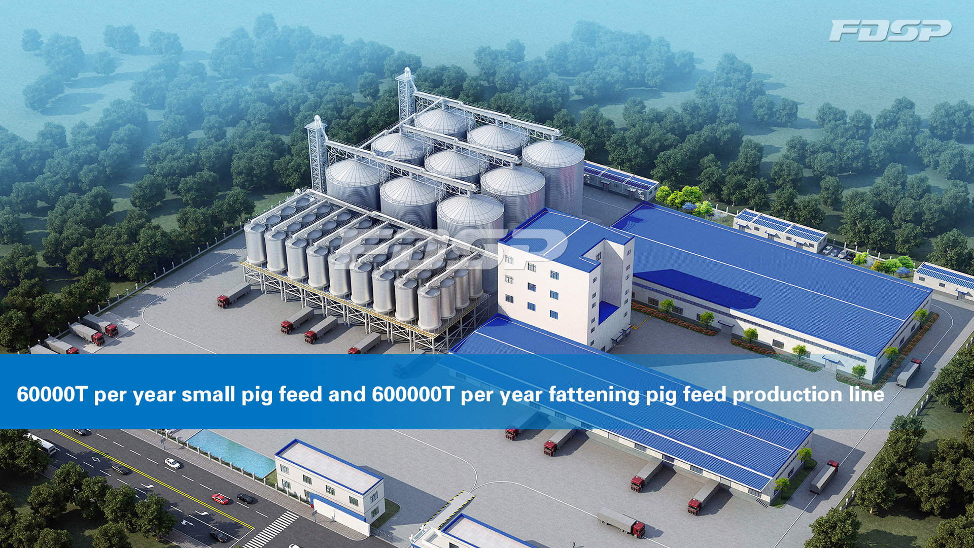 60000T per year small pig feed and 600000T per year fattening pig feed production line