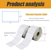 Manufacturer wholesale blank white custom printing thermal transfer barcode paper label sticker roll custom size using