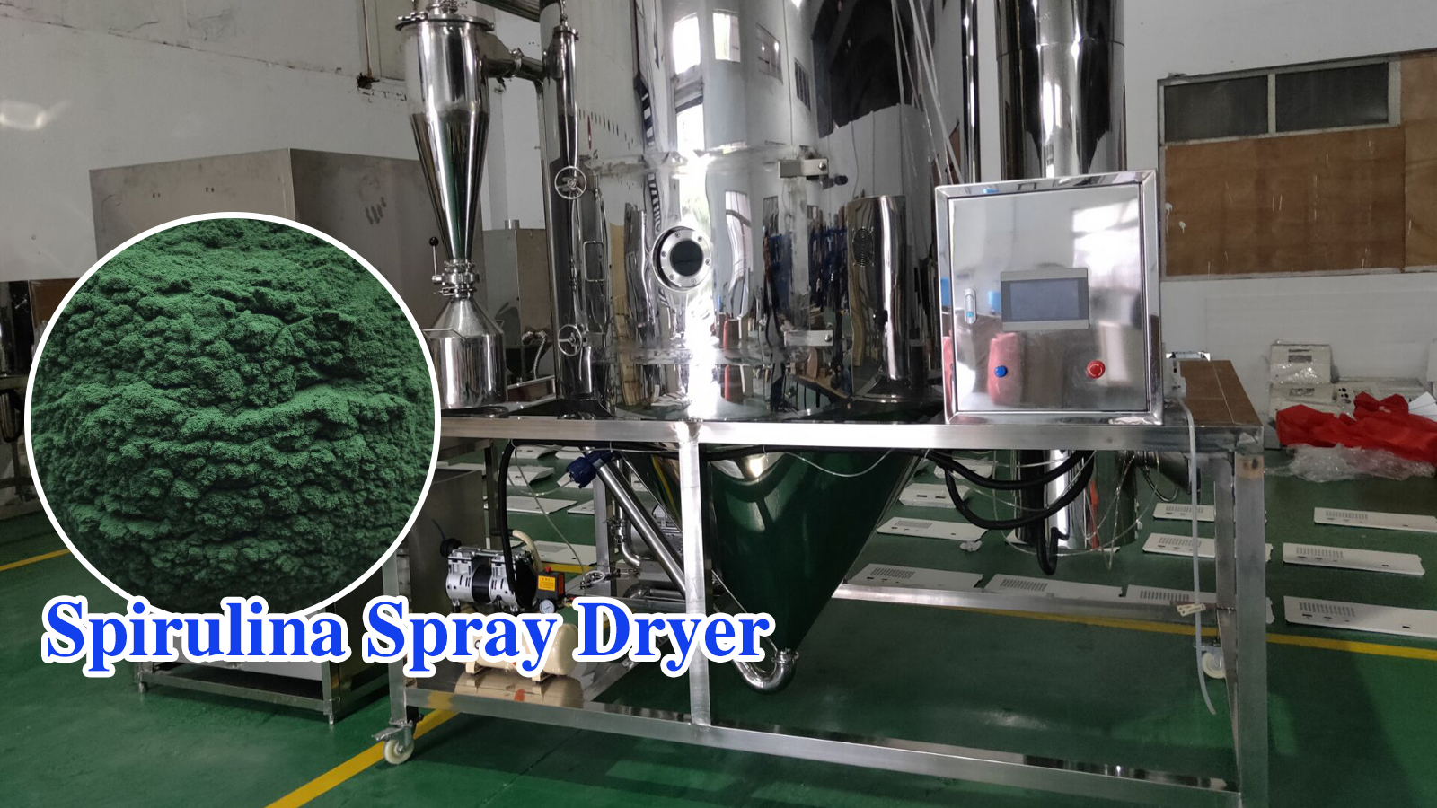Demonstration of the process of making tea powder by spray drying equipment