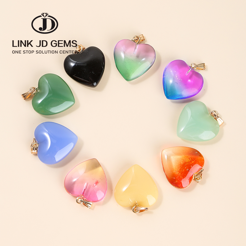 Glass beads Wholesale Glass Heart Pendant For Jewelry Making Necklaces