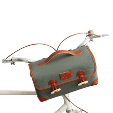 TOURBON Canvas Bike Handlebar Bag Pannier Girl Shoulder Messenger Handbag
