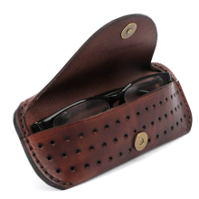 TOURBON Leather Eyeglass Carrying Case Belt Holder