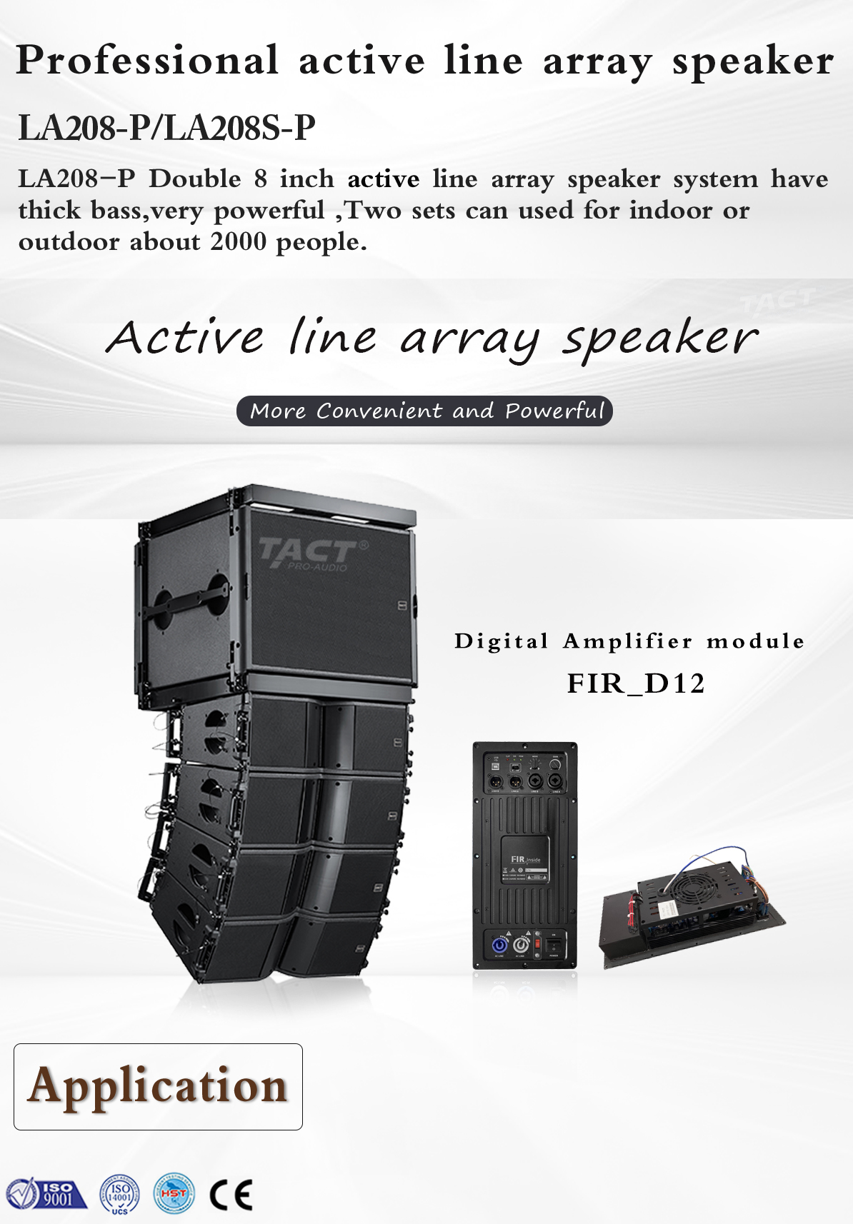 Tact New Arrival Good Quality Hot Sale Dual Inch Active Line Array