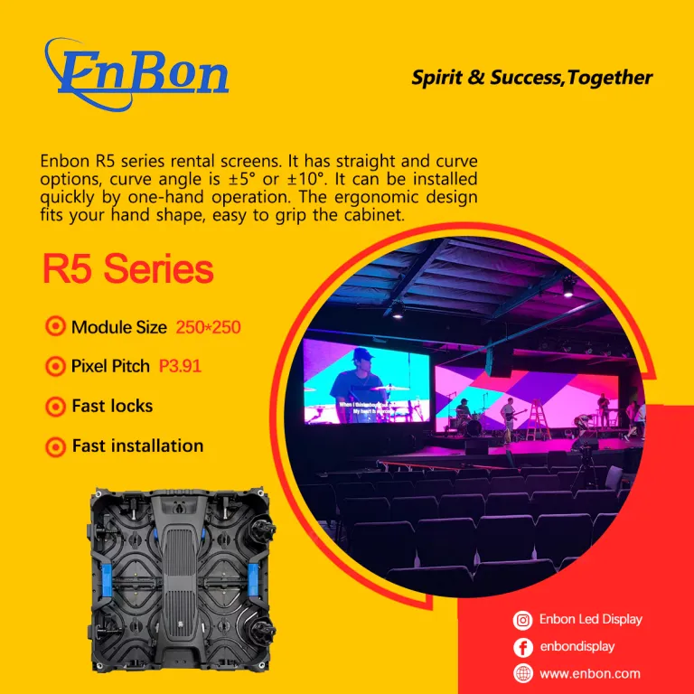 داخلي | شاشات عرض رقمية للإعلانات الخارجية أدت لوحة عرض LED p3.9 للإيجار | Enbon
