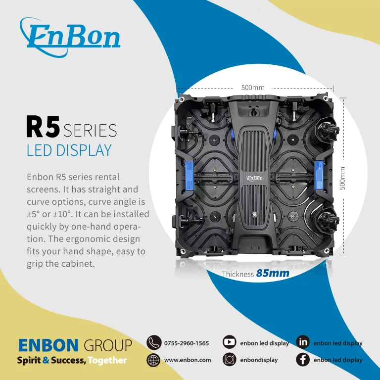 Enbon R5 series Suspensible Boda Telón de fondo Video Wall Etapa Fondo Cortina fina Pantalla Alquiler Pantalla LED