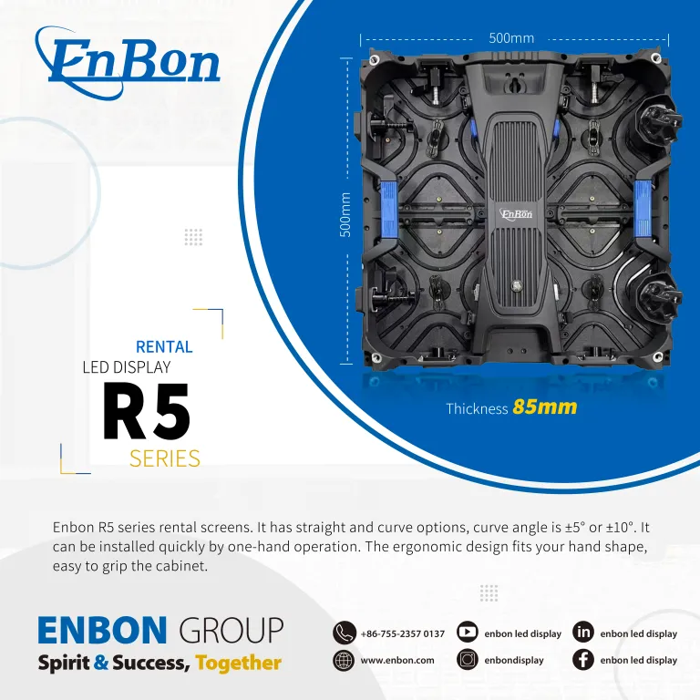 Enbon série R5 meilleur écran LED de location d'affichage de rideau mince de fond de scène de mur vidéo | Enbon Chine