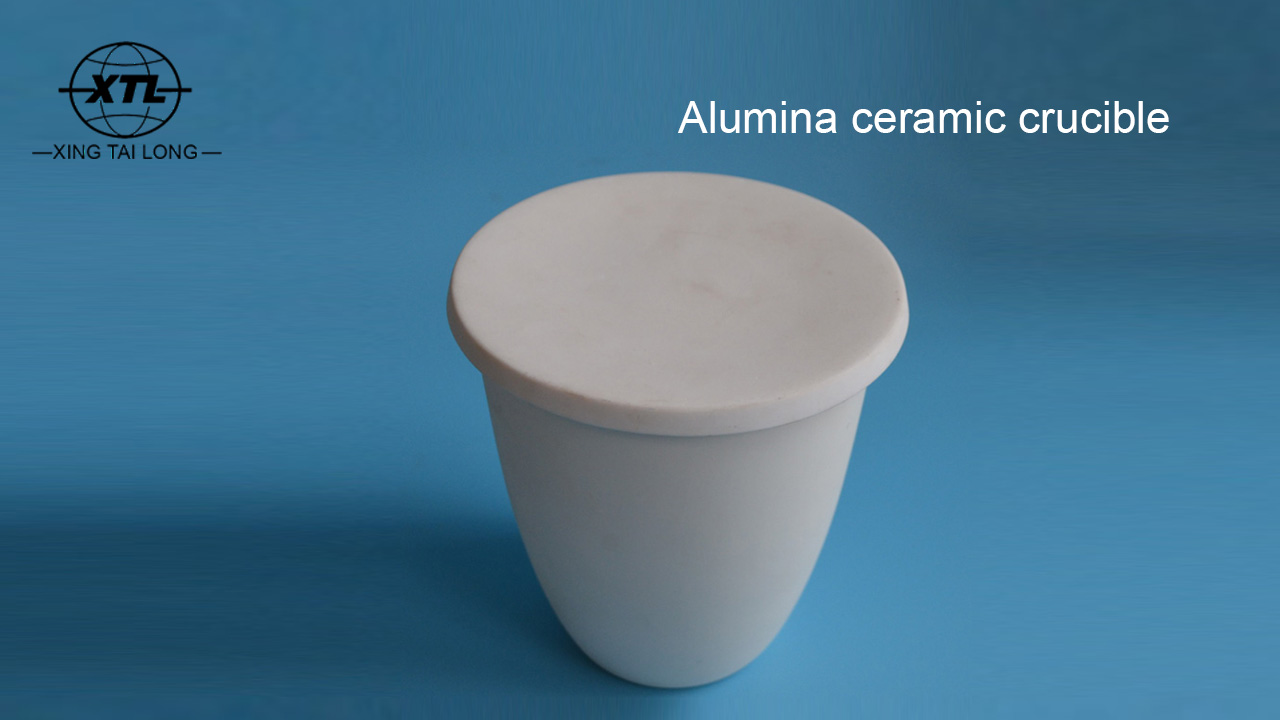I-XTL sintyron Ukuncibilika kwe-alumina ceramic crucible enesivalo