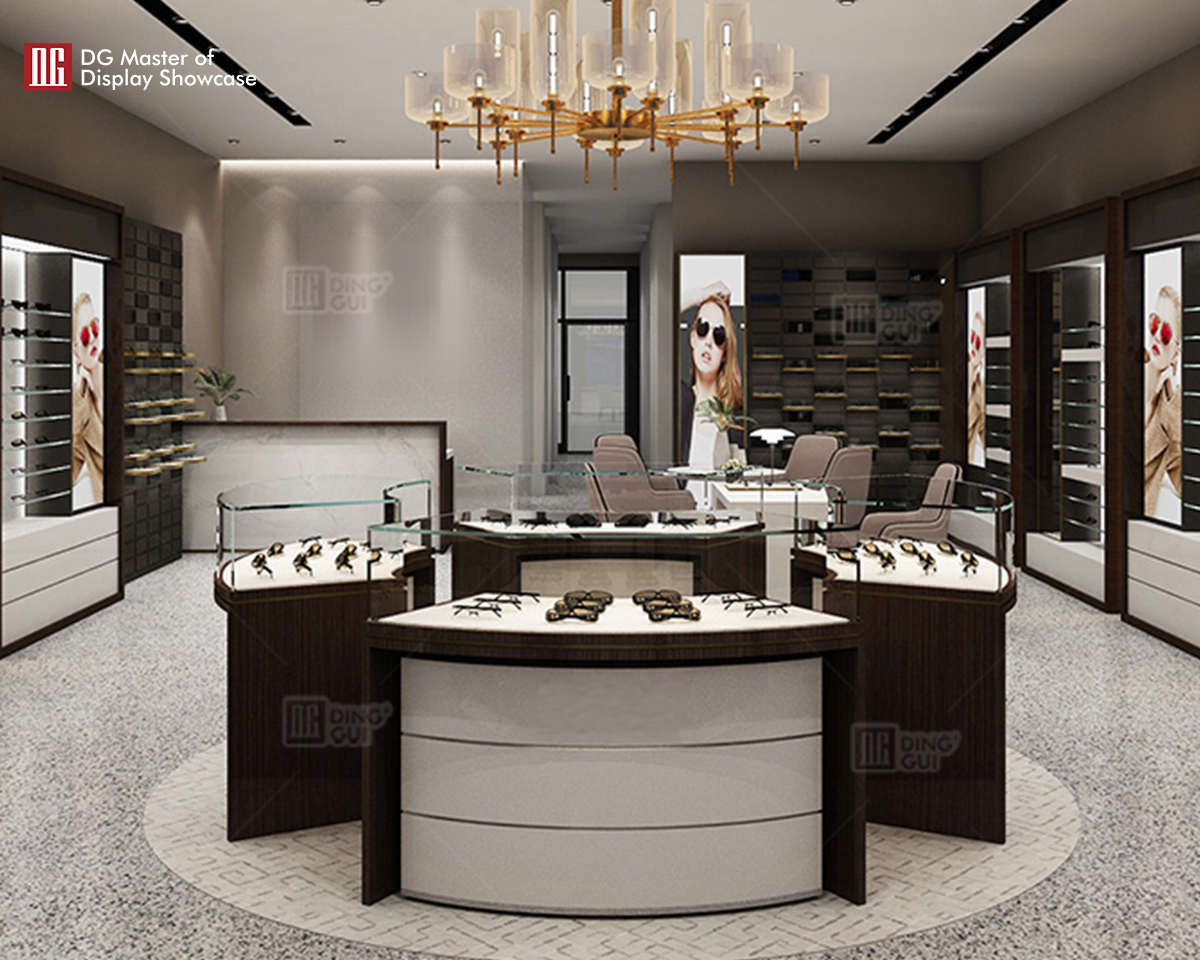DG Showcase custom optical display case shop showcase designs latest
