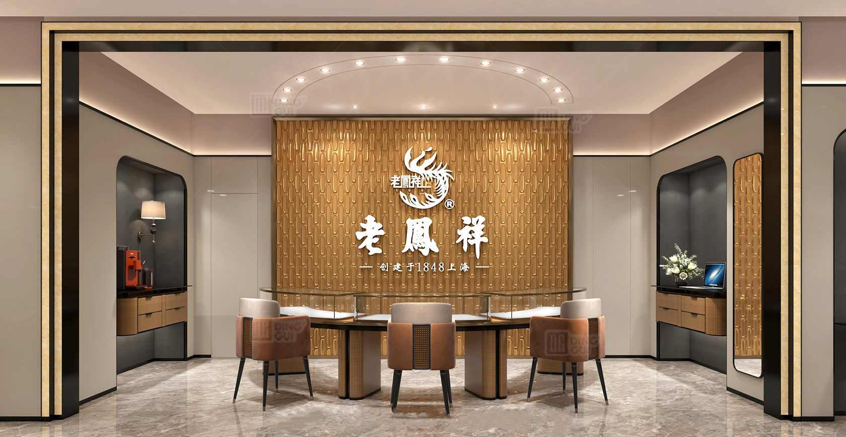 Laofengxiang Luxury Jewelry Shop Showcase Project