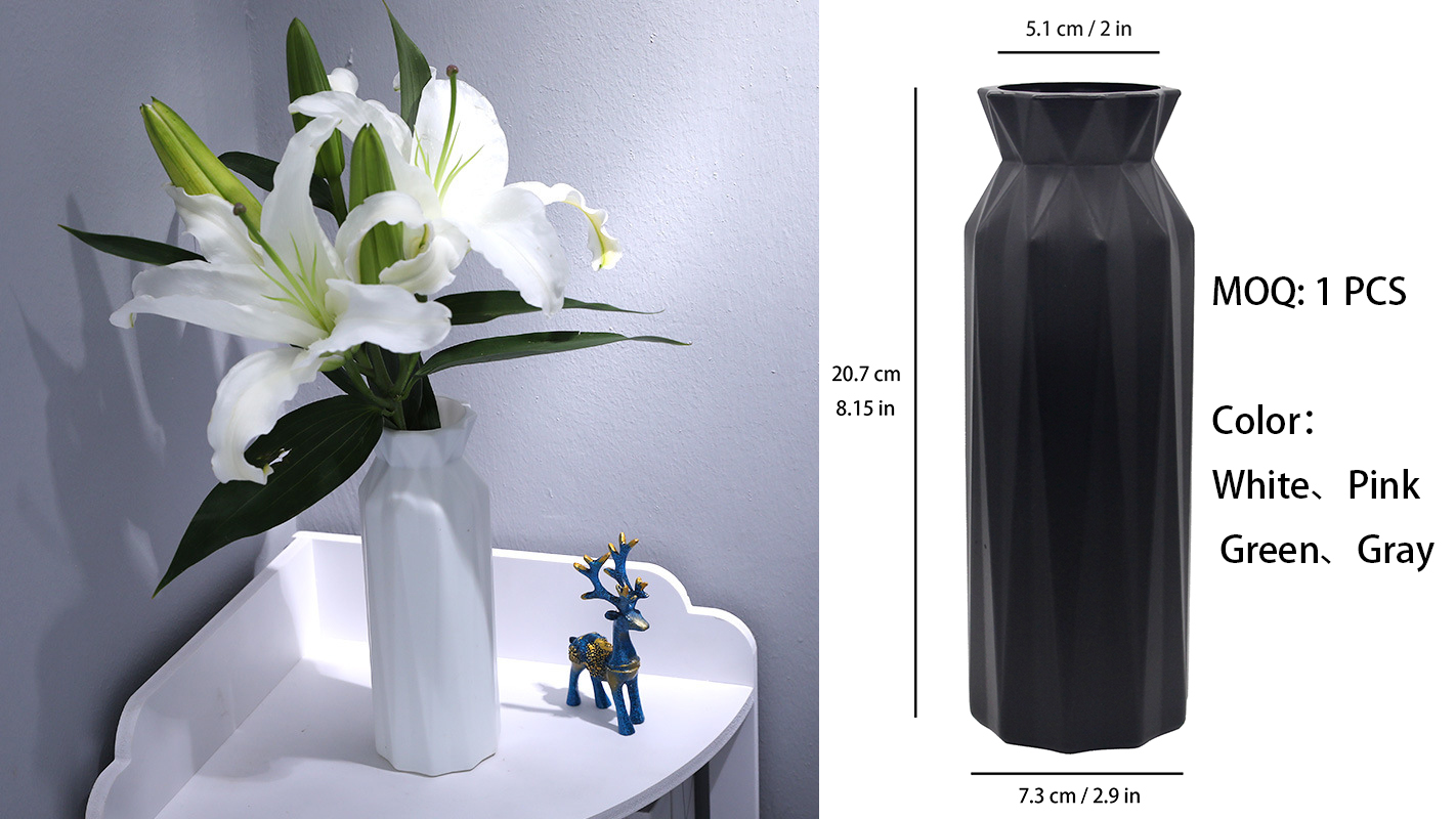 Multicolor Imitation Ceramic Geometric Plastic Flower Vase