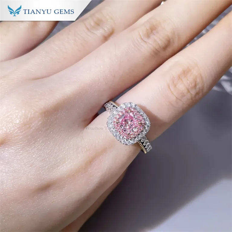 Tianyu 宝石 IGI 証明書クッション カット 1.1ct ファンシー ピンク 