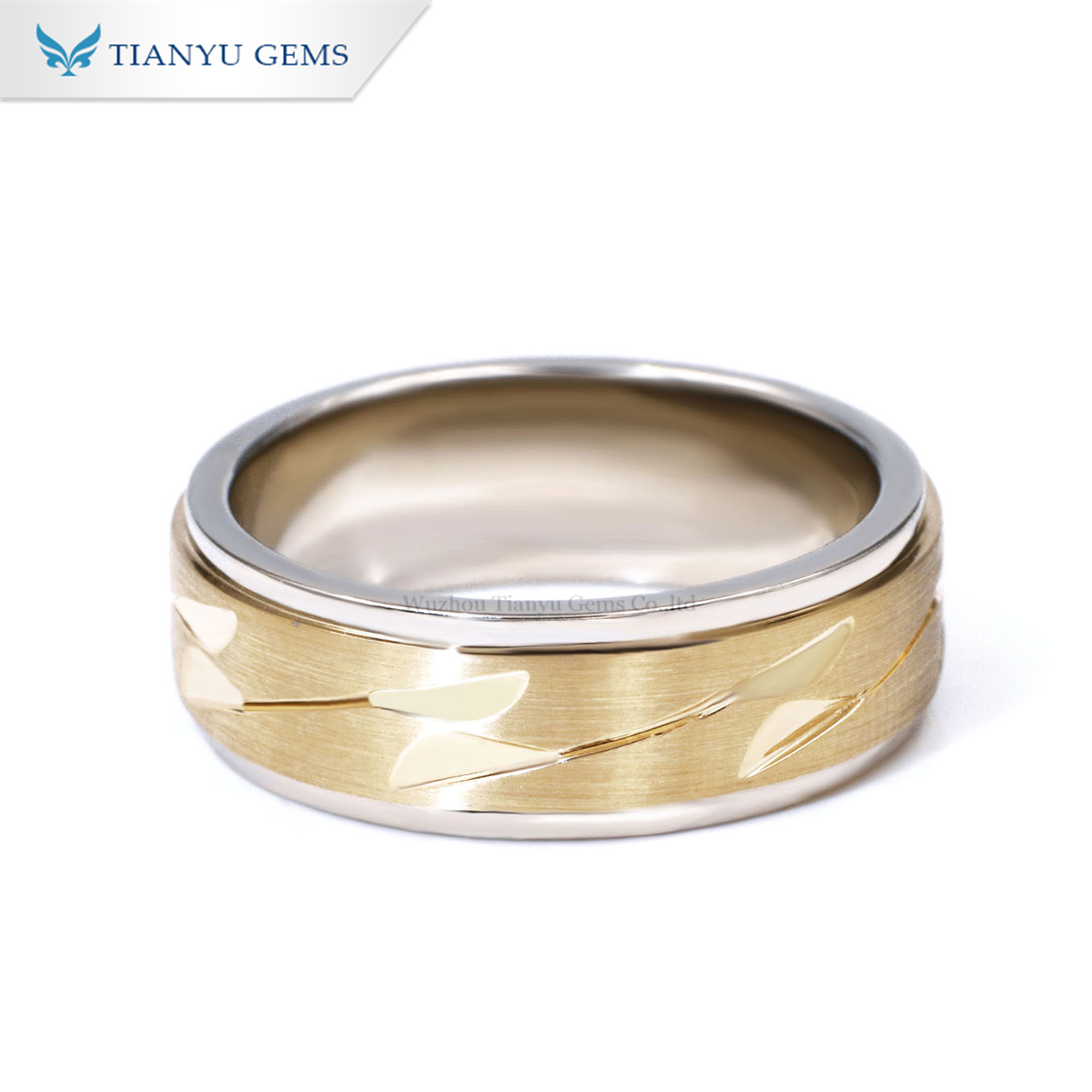 Tianyu Gem gold jewelry wholesale vendors 14k\18k brushed men's wedding