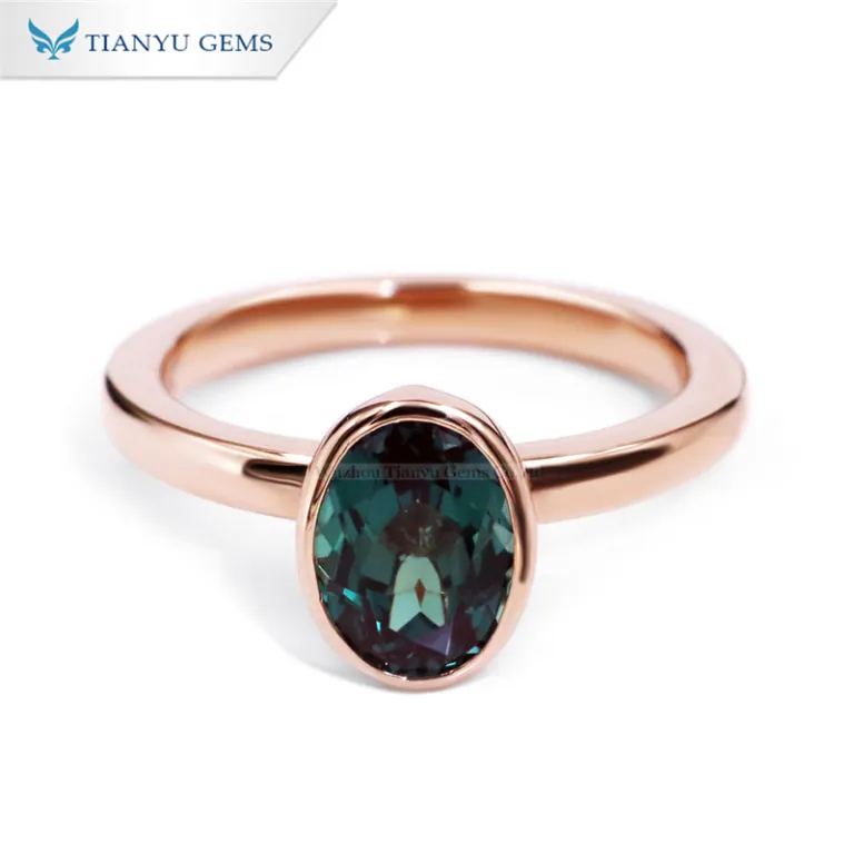 Tianyu Gems オーバル カット アレクサンドリア ローズ ゴールド 