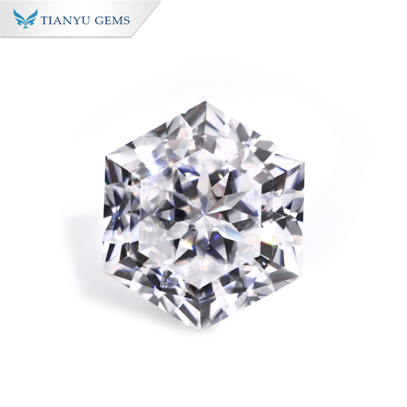 Tianyu Gems S Hex Y Cut White Moissanite Diamond Tianyu Gems