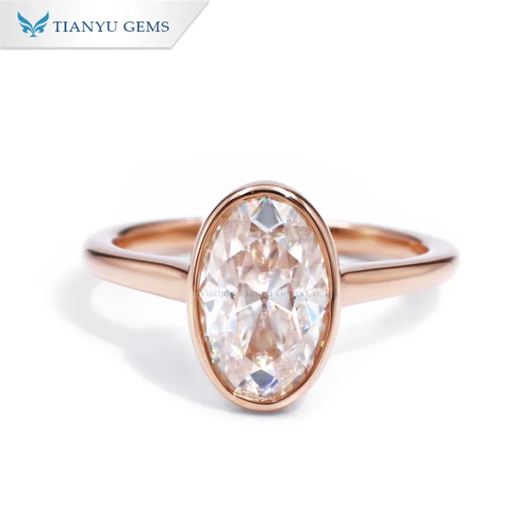 Tianyu Gems ベゼル セッティング モアサナイト ダイヤモンド 