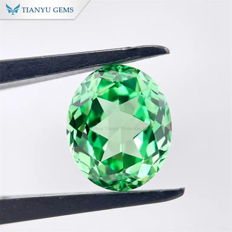 Saphir Vert Naturel De Thaïlande 5x3.6 Mm - Chauffé, 0.57 Carats, Pour Bijouterie