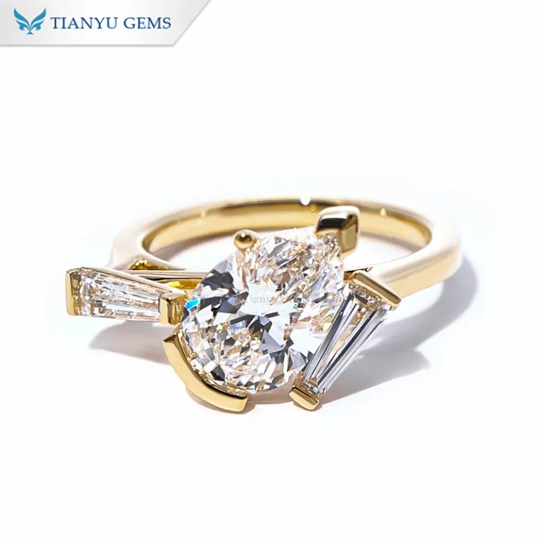 Tianyu Gems ペアシェイプ ラボ グロウン ダイヤモンド リング 14K 