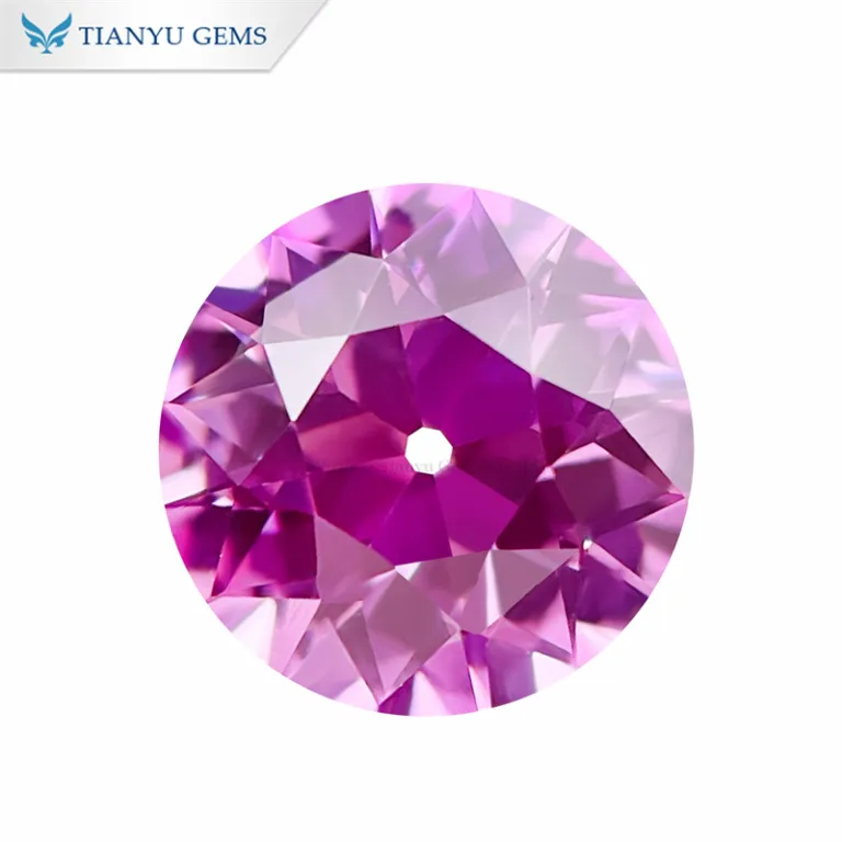 オールドヨーロピアンカットピンクサファイアラボグロウン  