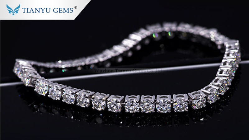 K14ホワイトゴッドモアッサナイトテニスブレスレット