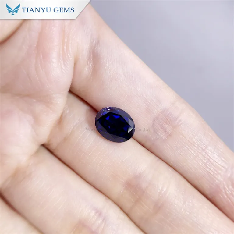 Anello In Argento Sterling Con Zaffiro Blu Sintetico 8x10mm &ndash; Incastonatura A Lunetta, Taglia 9