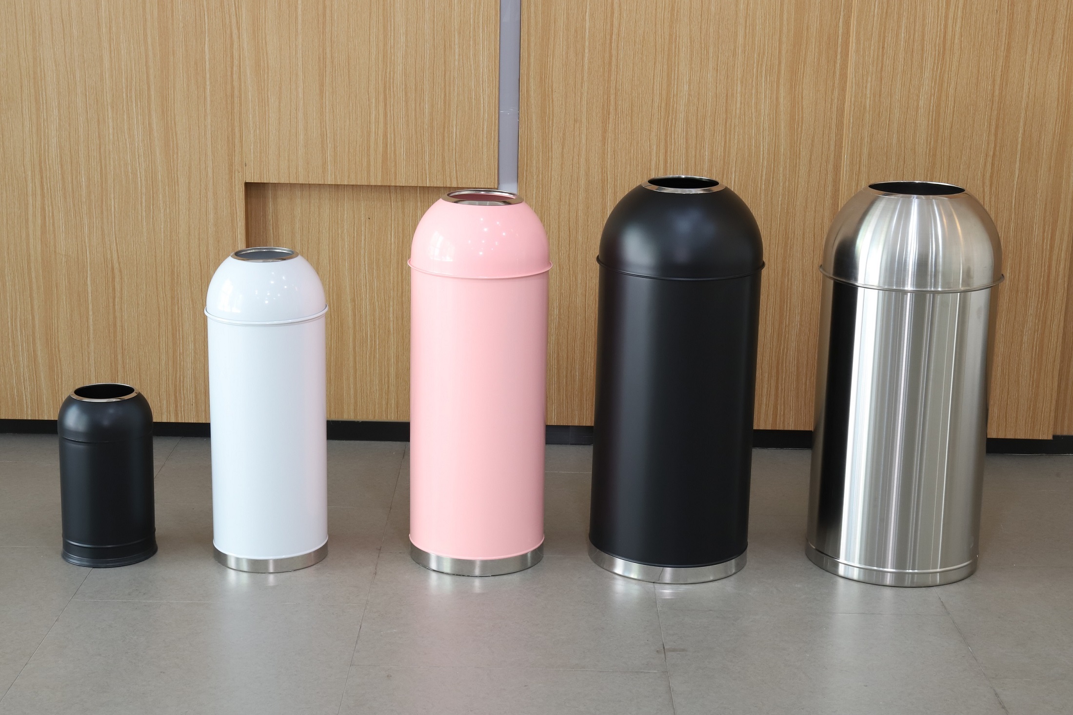 YH158E Cylinder Trash can with dome top recycling