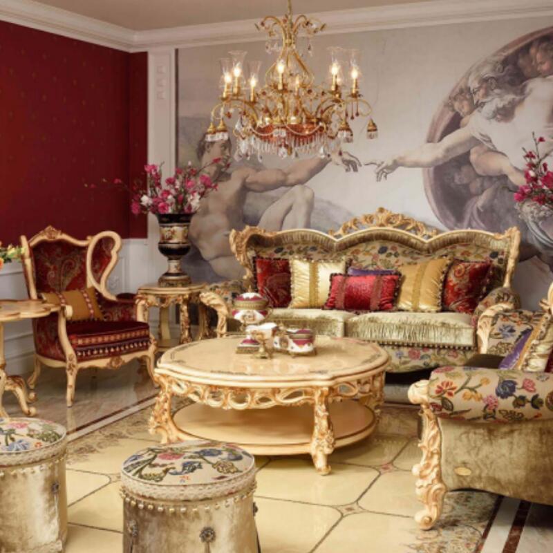 French High End Exquisite Design Living Room Furniture Sofa Sets