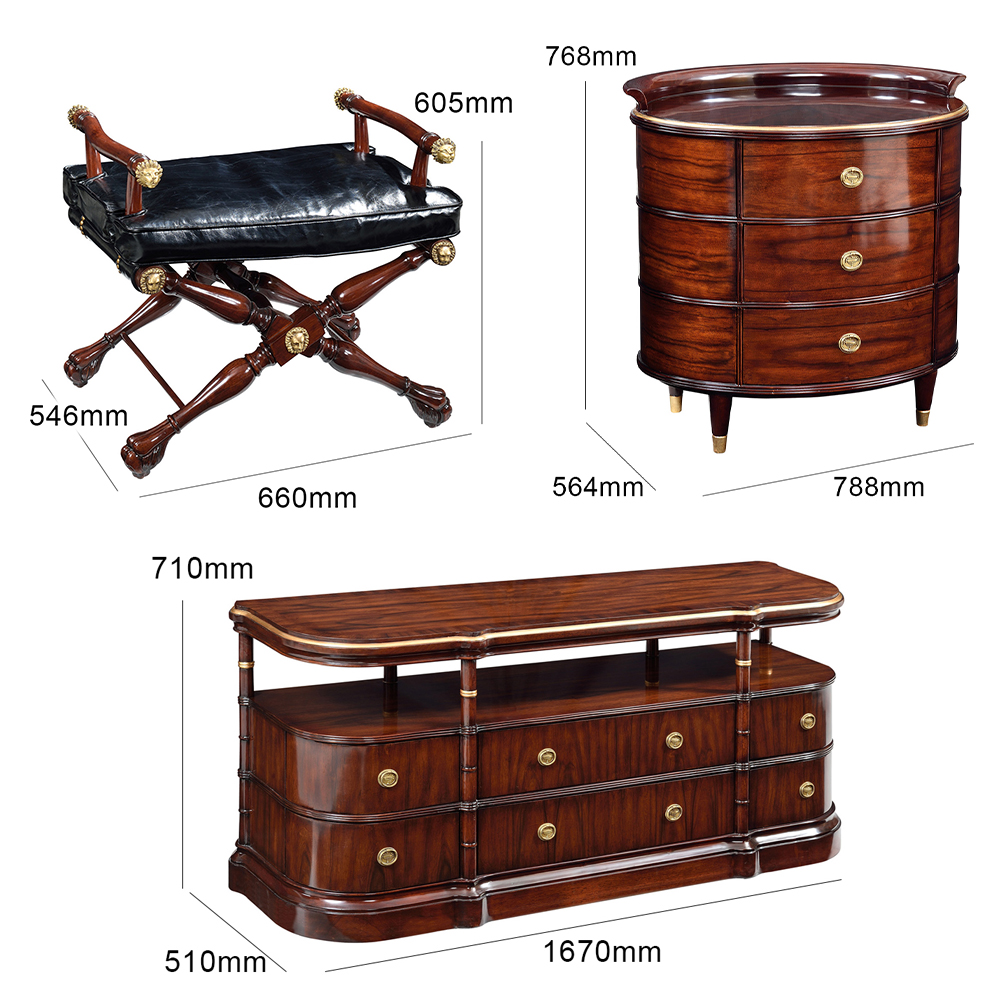 Luxury European Style Villa Bedroom Furniture Set Bed