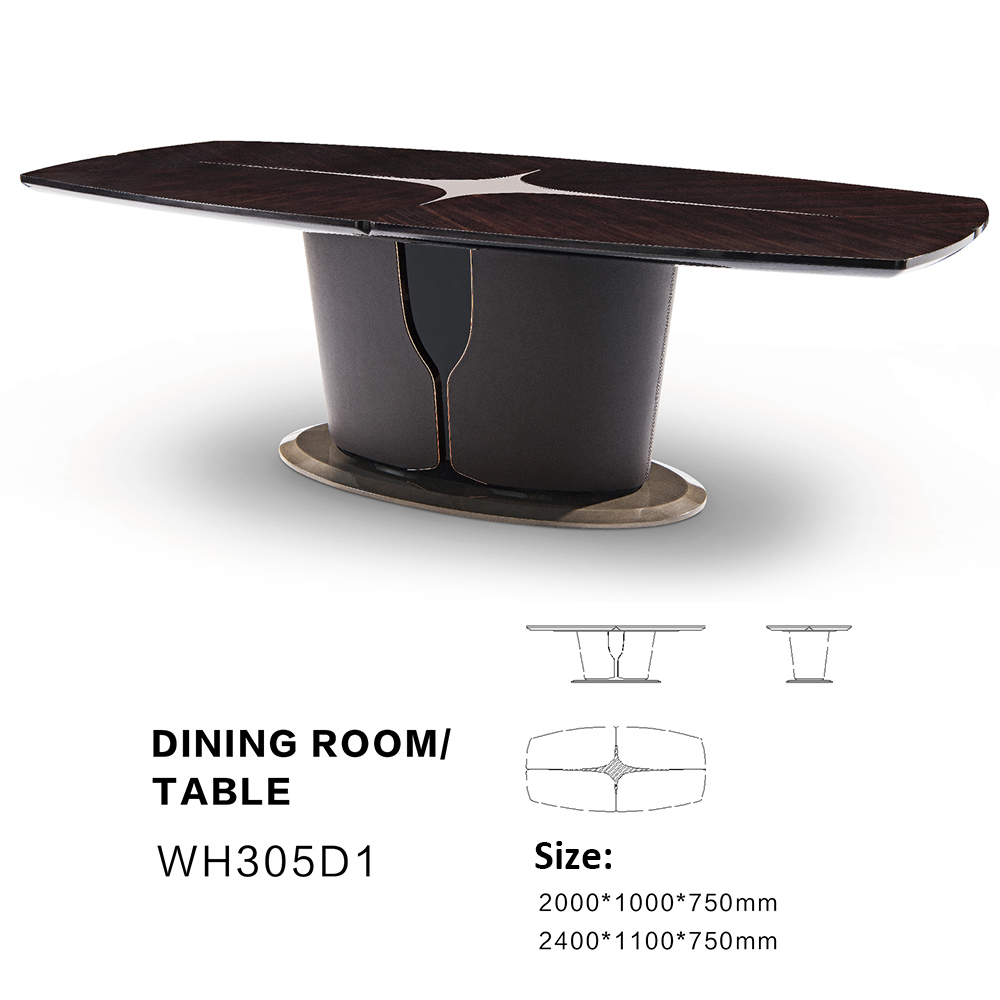 High end modern dining table furniture lacquered wood dining table