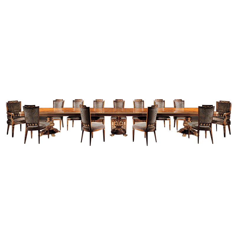 Luxury Wood Carving MultiPerson Long Dining Table Sets ART.2409